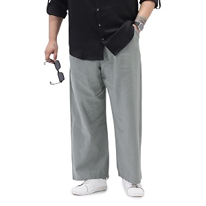 Urbano Plus Mens Loose Fit Solid Linen