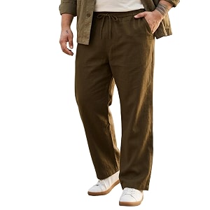 Urbano Plus Mens Loose Fit Solid Linen