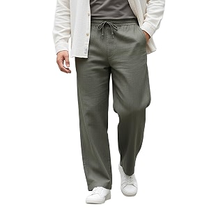 Urbano Plus Mens Loose Fit Solid Linen