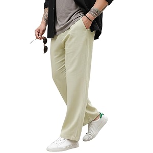 Urbano Plus Mens Loose Fit Solid Linen