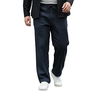 Urbano Plus Mens Loose Fit Solid Linen