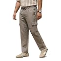 Urbano Plus Men39s Straight Fit Linen Cargo