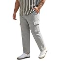 Urbano Plus Men39s Straight Fit Linen Cargo