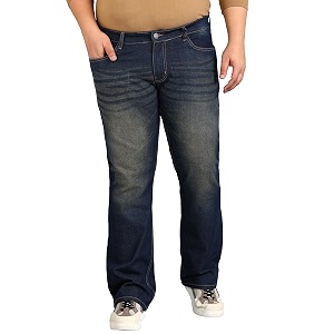 Urbano Plus Mens Washed Bootcut Jeans Stretchable