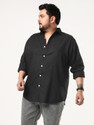 Urbano Plus Men Solid Casual Black Shirt