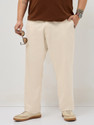 Urbano Plus Straight Fit Men Beige Trousers