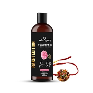 luxurious rakhi combo i 100 pure amp natural essential oil 50 ml with beautiful rakhi i best rakhi gift for brother sister i healthy glowing skin rose otto0