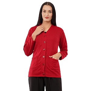 urbanrock women wollen v-neck cardigan sweater for winter wear with front pockets plus size also available