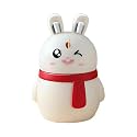 Toothpick Dispenser | One-Press Automatic Toothpick Holder | Hygienic, Cute Bunny Rabbit Design for Home, Kitchen & Dining Table, Plastic, 10L x 10W x 12H Centimeters, White