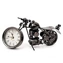 Vintage Royal Bullet Motor Bike with Antique Clock, Rustic Iron Metal Decor Showpiece for Study Table, Desk, Office, Gifts.