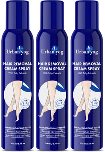urbanyog hair removal cream spray with tulip extract  painless body hair removal spray