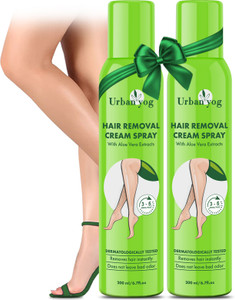 urbanyog hair removal cream spray for women  aloe vera  painless body hair removal spray