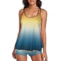 Urchics 2026 Women Two Piece Tankini Swimsuit Tummy Control Plus Size Long Torso Top and High Waisted Boyshorts Bathing Suits