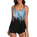 Urchics 2026 Women Two Piece Tankini Swimsuit Tummy Control Plus Size Long Torso Top and High Waisted Boyshorts Bathing Suits