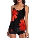 Urchics 2026 Women Two Piece Tankini Swimsuit Tummy Control Plus Size Long Torso Top and High Waisted Boyshorts Bathing Suits