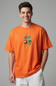 UrGear Printed Men Round Neck Orange T-Shirt