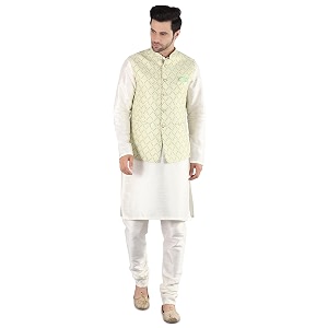 uri and mackenzie men39s silk blend kurta pajama with designer ethnic nehru jacketmodi jacket