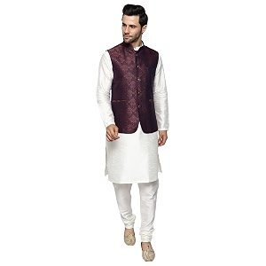 uri and mackenzie men39s silk blend kurta pajama with designer ethnic nehru jacketmodi jacket