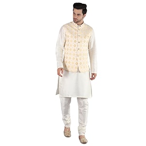 uri and mackenzie men39s silk blend kurta pajama with designer ethnic nehru jacketmodi jacket