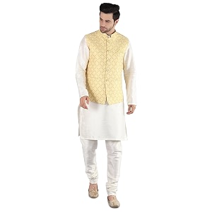 uri and mackenzie men39s silk blend kurta pajama with designer ethnic nehru jacketmodi jacket