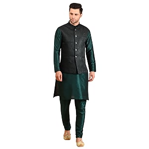 uri and mackenzie men39s silk blend kurta pajama with designer ethnic nehru jacketmodi jacket