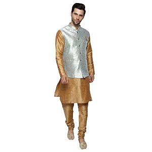 uri and mackenzie men39s silk blend kurta pajama with designer ethnic nehru jacketmodi jacket
