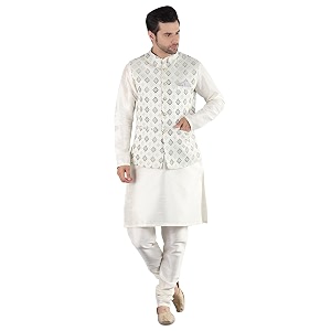 uri and mackenzie men39s silk blend kurta pajama with designer ethnic nehru jacketmodi jacket