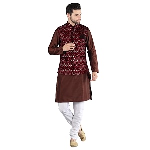 uri and mackenzie men39s silk blend kurta pajama with designer ethnic nehru jacketmodi jacket