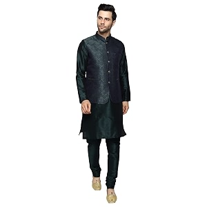 uri and mackenzie men39s silk blend kurta pajama with designer ethnic nehru jacketmodi jacket