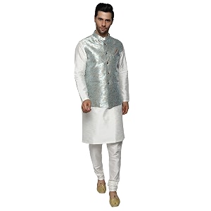 uri and mackenzie men39s silk blend kurta pajama with designer ethnic nehru jacketmodi jacket