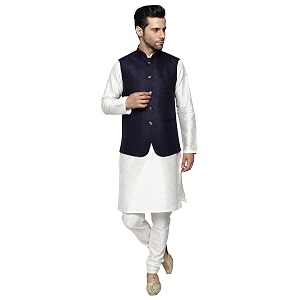 uri and mackenzie men39s silk blend kurta pajama with designer ethnic nehru jacketmodi jacket