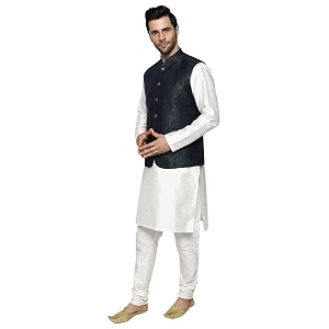 uri and mackenzie men39s silk blend kurta pajama with designer ethnic nehru jacketmodi jacket