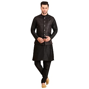 uri and mackenzie men39s silk blend kurta pajama with designer ethnic nehru jacketmodi jacket