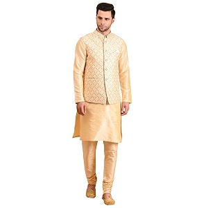 uri and mackenzie men39s silk blend kurta pajama with designer ethnic nehru jacketmodi jacket