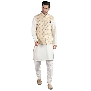uri and mackenzie men39s silk blend kurta pajama with designer ethnic nehru jacketmodi jacket