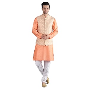 uri and mackenzie men39s silk blend kurta pajama with designer ethnic nehru jacketmodi jacket
