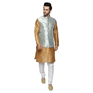 uri and mackenzie men39s silk blend kurta pajama with designer ethnic nehru jacketmodi jacket