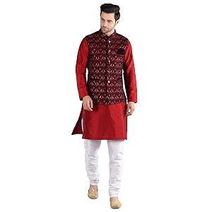 Uri and MacKenzie Mens Silk Blend Kurta