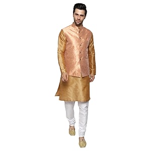 uri and mackenzie men39s silk blend kurta pajama with designer ethnic nehru jacketmodi jacket