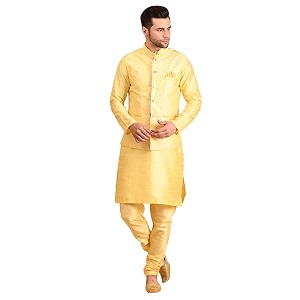 uri and mackenzie men39s silk blend kurta pajama with designer ethnic nehru jacketmodi jacket
