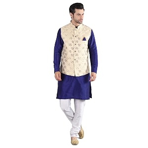 uri and mackenzie men39s silk blend kurta pajama with designer ethnic nehru jacketmodi jacket