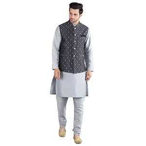 uri and mackenzie men39s silk blend kurta pajama with designer ethnic nehru jacketmodi jacket