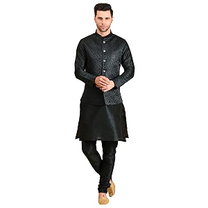 uri and mackenzie men39s silk blend kurta pajama with designer ethnic nehru jacketmodi jacket