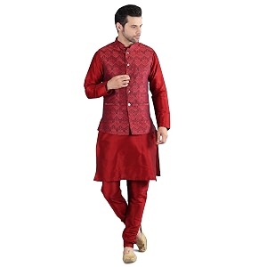uri and mackenzie men39s silk blend kurta pajama with designer ethnic nehru jacketmodi jacket
