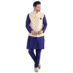 uri and mackenzie men39s silk blend kurta pajama with designer ethnic nehru jacketmodi jacket