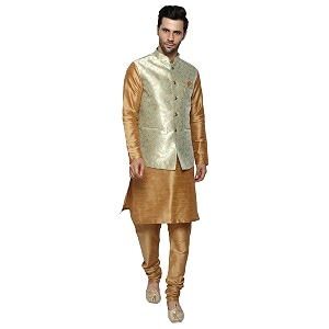 uri and mackenzie men39s silk blend kurta pajama with designer ethnic nehru jacketmodi jacket