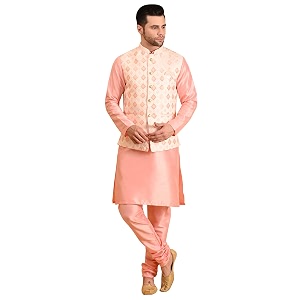 uri and mackenzie men39s silk blend kurta pajama with designer ethnic nehru jacketmodi jacket