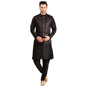 uri and mackenzie men39s silk blend kurta pajama with designer ethnic nehru jacketmodi jacket