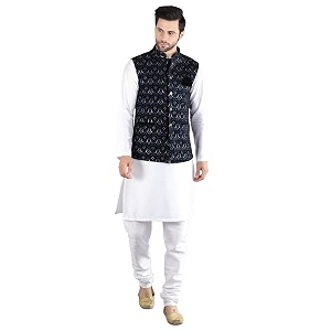 uri and mackenzie men39s silk blend kurta pajama with designer ethnic nehru jacketmodi jacket