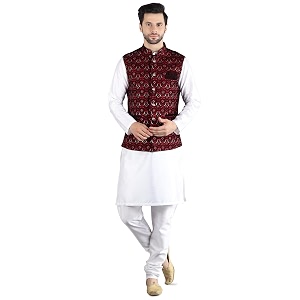 uri and mackenzie men39s silk blend kurta pajama with designer ethnic nehru jacketmodi jacket